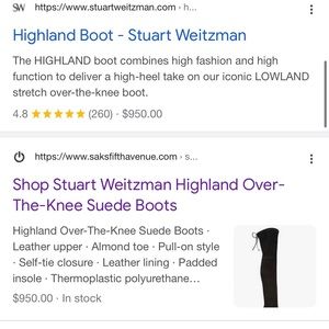 $950 Stuart Weitzman Highland receipt Over-The-Knee Suede Boots size 5.5 / 35.5